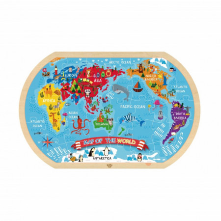 Tooky Toy Drvena mapa sveta - puzle ( TY123 ) - Img 1