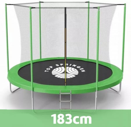 Top Springen 183cm Trambolina sa unutrašnjom mrežom i merdevinama - zelena ( TOP183ING )