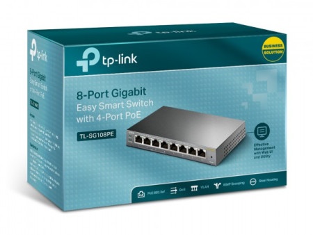 TP-Link TL-SG108PE 8-port 10/100/1000/4PoE/Metal Switch