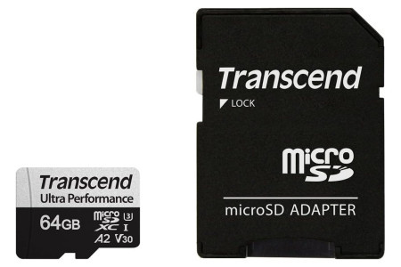Transcend 64GB microSD w/ adapter UHS-I U3 A2 Ultra Performance ( TS64GUSD340S )