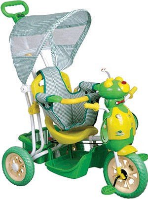 Tricikl za decu pčela model 402 zeleni + mekano sedište dodatak - Img 1