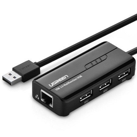 Ugreen adapter USB HUB 2.0 na RJ45 +3xUSB ( 20264 )