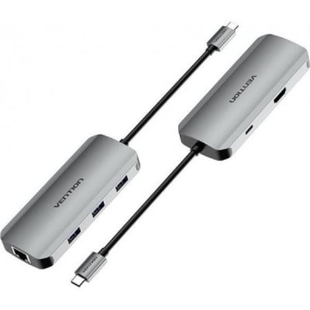 Vention tohhb usb-c hdmi/3xusb 3.0/pd 100w/rj45 docking station