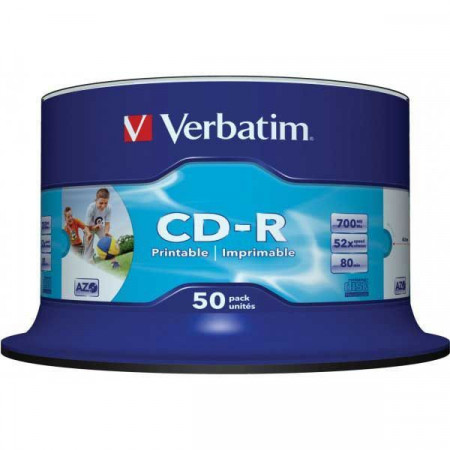 Verbatim 43309 CD-R Printable 700MB 52X ( 74P5/Z )