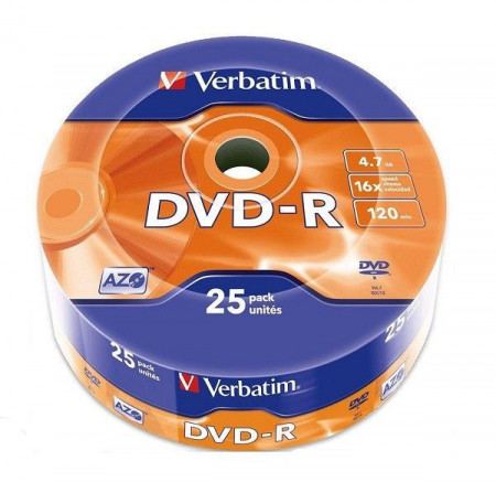 Verbatim 43808 DVD-R 16X 4.7GB SP 25/600 MATS WRAP ( 5516W/Z ) - Img 1
