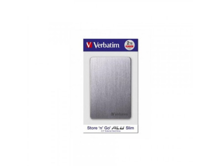 Verbatim alu slim HDD 2TB grey (53665) - Img 1
