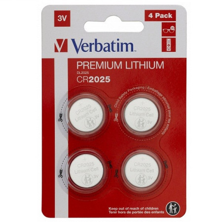 Verbatim CR2025 lithium baterija 3V 4PACK 49532 ( CR2025V4/Z )