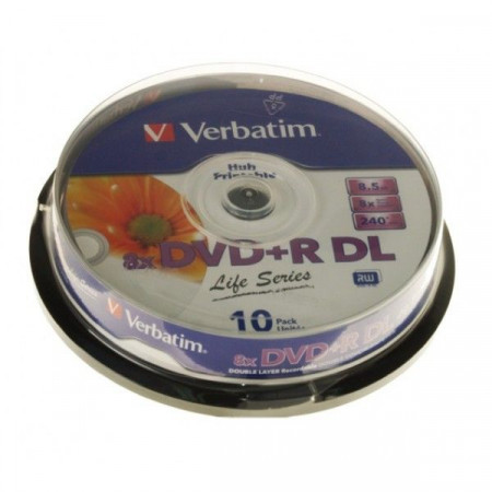 Verbatim double layer 8.5GB Printable DVD+R 8X SP10 43818 ( 55YB818/Z ) - Img 1