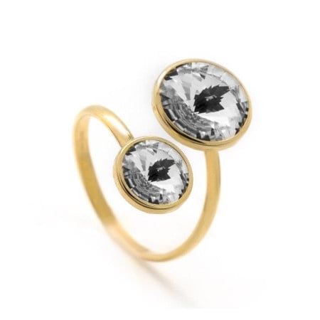 Victoria cruz basic double gold prsten sa swarovski kristalima ( a2052-07da )-1