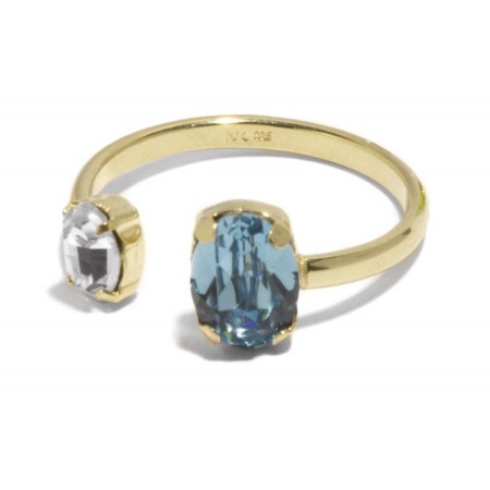 Victoria cruz gemma aquamarine gold prsten sa swarovski kristalima ( a4510-10da )