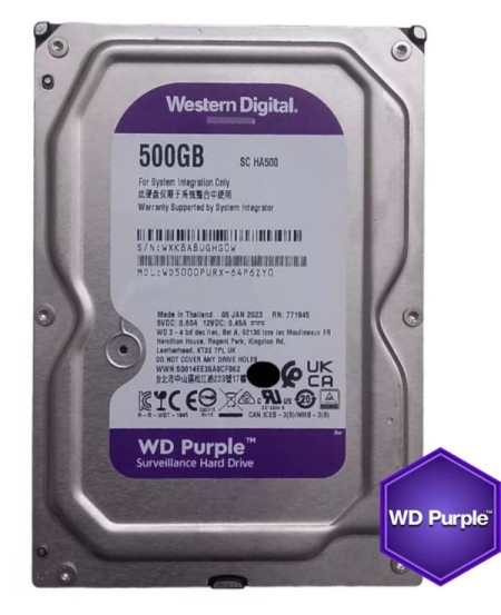 WD 500GB WD5000PURX WD Purple 24/7 5400RPM 64MB SATA3-1