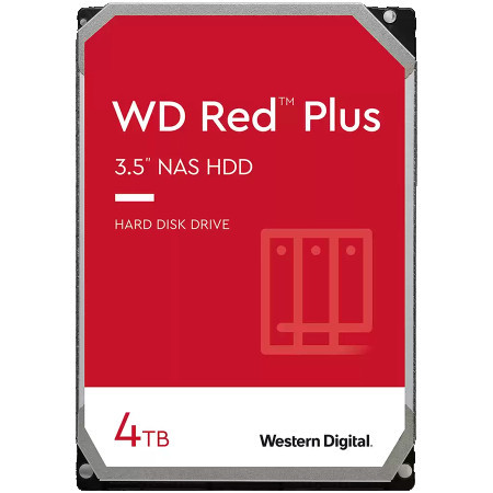 WD HDD NAS red plus (3.5, 4TB, 256MB, 5400 RPM, SATA 6 Gbs) ( WD40EFPX )