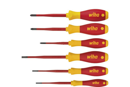Wiha set odvijača soft finish® električarski slim fix SL, Phillips, plus minus / Pozidriv 6 delova ( W 38362 )