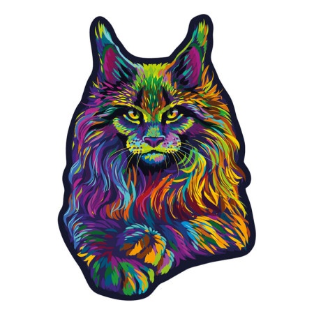 Wooden City Rainbow Wild Cat Wooden Puzzle M (140 Pieces) ( 058868 )