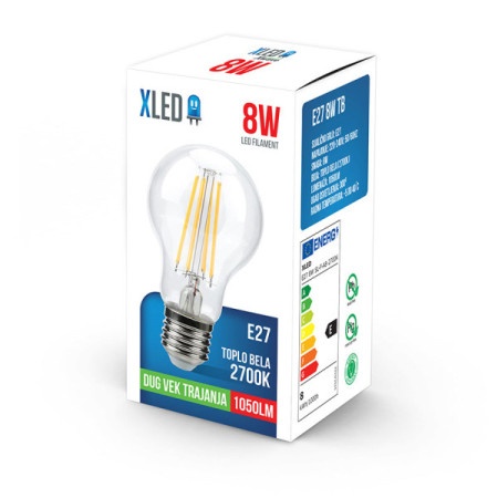 Xled E27 8W SL-F-A8-2700K Filament Sijalica 2700K,220V,1050Lm,Toplo Bela 180463