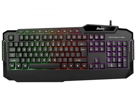 Xwave tastatura gejmerska multimedijalna sa RGB pozadinskim osvetljenjem crna,USA slova ( XL 02 )