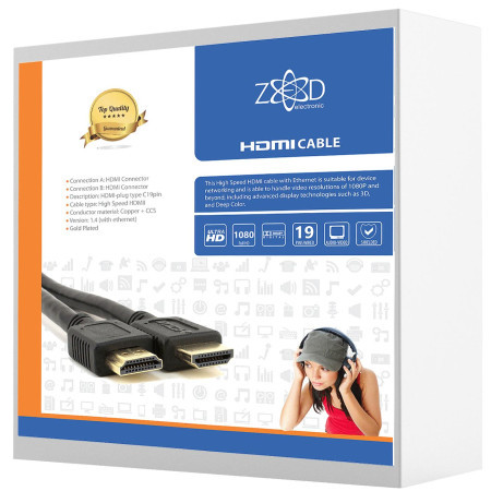 Zed electronic HDMI kabl, 15 met, ver. 1.4 - HDMI/15