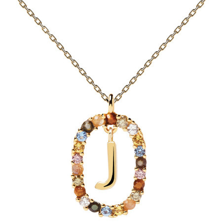 Ženska pd paola letter j zlatna ogrlica sa pozlatom 18k ( co01-269-u ) - Img 1