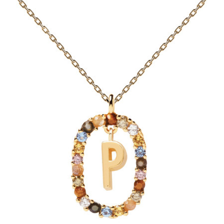 Ženska pd paola letter p zlatna ogrlica sa pozlatom 18k ( co01-275-u ) - Img 1