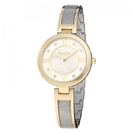 Ženski freelook belle zlatni srebrni modni ručni sat sa bikolor metalnim kaišem ( fl.1.10060.4 )