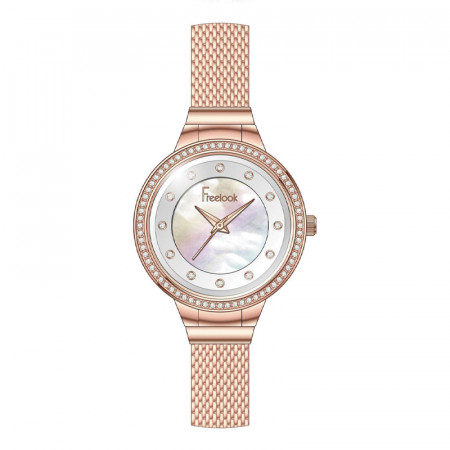 Ženski freelook lumiere beli roze zlatni elegantni ručni sat sa roze zlatnim metalnim/pancir kaišem ( f.8.1068.03 ) - Img 1
