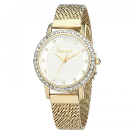 Ženski freelook lumiere zlatni beli elegantni ručni sat sa zlatnim pancir kaišem ( fl.1.10044.2 ) - Img 1