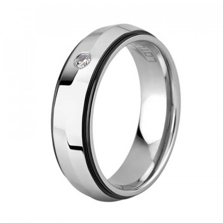Ženski lotus style steel rings prsten od hirurškog Čelika sa kristalom 54 ( ls1431-3/114 )
