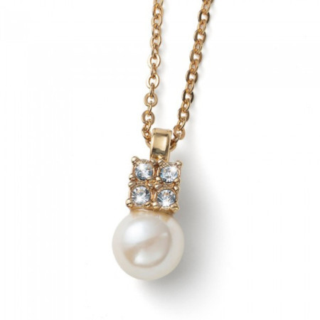 Ženski oliver weber again pearl gold lančić sa swarovski kristalima i perlom ( 12266g )