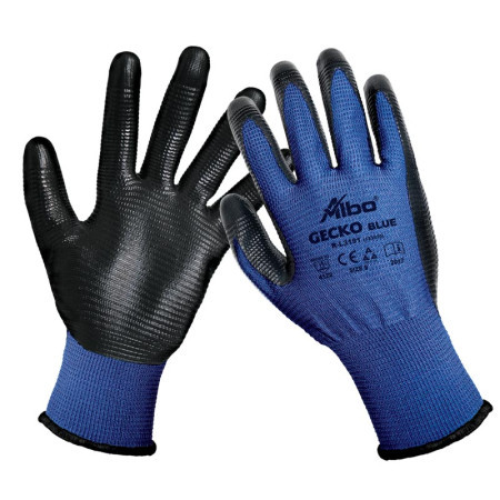 Albo Gecko blue bl zaštitne rukavice, rebrasti nitril, plavo-crne veličina 10 ( 1010430212170100 )