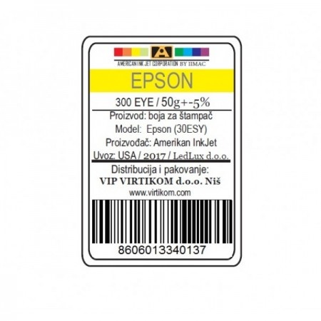 American Inkjet Epson SUBLIMACIONA YELLOW 300EYE/1400/1430 WF/XP (30ESY/Z)