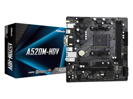 ASRock AM4/ A520/ 2DDR4/ 4SATA3 matična ploča ( A520M-HDV )