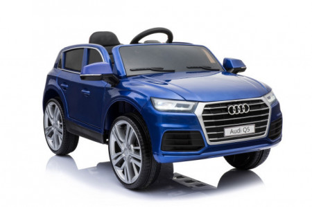 Audi Q5 2019 Licencirani auto na akumulator sa kožnim sedištem i mekim gumama - Plavi - Img 1