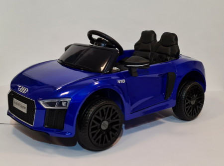 Audi R8 Spyder - Plavi Licencirani auto za decu na akumulator sa kožnim sedištem i mekim gumama - Img 1