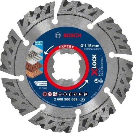 Bosch EXPERT MultiMaterial X-LOCK dijamantska rezna ploča 125 x 22, 23 x 2, 4 x 12 mm ( 2608900670 )-1