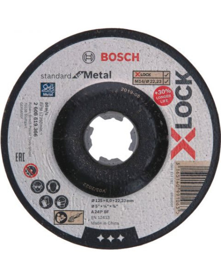 Bosch X-Lcok standard for metal brusna ploča izvijena 125 x 6 mm ( 2608619366 ) - Img 1