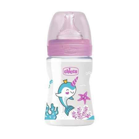 Chicco WB plastična flašica 150ml, silikon, roze ( A048498 )