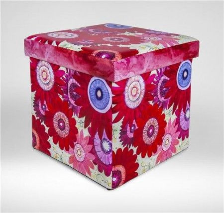 Childream Tabure kutija 36x36x36cm crveni cvetovi ( 0181307 ) - Img 1