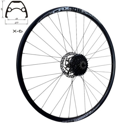 Crosser zadnji točak 28/29" x-6,sa shimano nablom,rotorom i kasetom 8b ( 3000285 )
