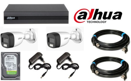 Dahua set-17 * 2 kamere full hd + audio + dual light 2mpix, kabl 2x15m, napajanje 2x12v 1ah, 1tb