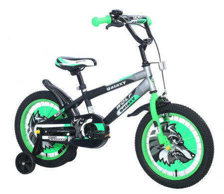 Dečiji Bicikl Wolf 16" crna/siva/zelena ( 590007 )