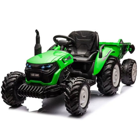 Dečiji električni traktor sa prikolicom 2219 zeleni