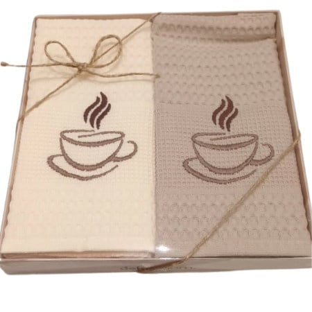 Dekordom kuhinjska krpa waffle set box 2/1 40x60 - coffee ( 024983 )-1