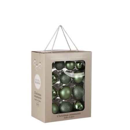 Dekordom novogodišnja dekoracija - hanging bauble glass set 26pcs 7cm 1143779 - light grey - edl ( 041293 )