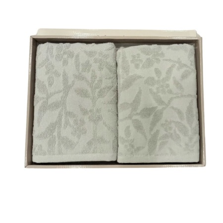 Dekordom peškir flower set 2/1 - 50x90 + 70x140 - mint green ( 025029 )