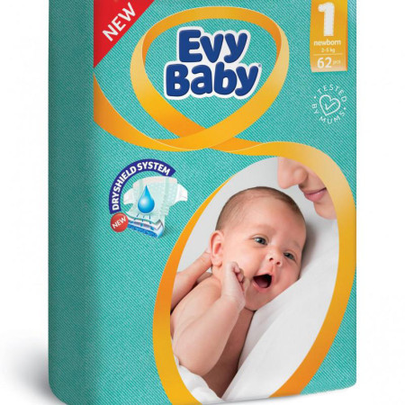 Evy baby pelene twin 1 newborn 2-5kg 62kom 3u1 ( A054564 )