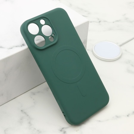 Futrola velvet touch magsafe za iphone 15 pro max (6.7) tamno zelena ( F119953 )
