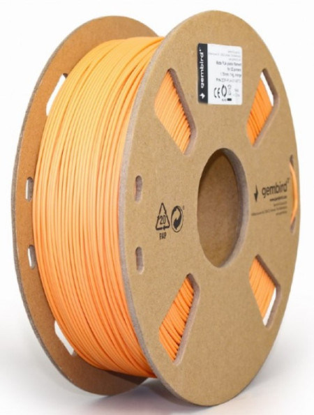 Gembird 3DP-PLA-01-MTO mat PLA filament za 3D stampac 1.75mm, kotur 1KG, orange - Img 1