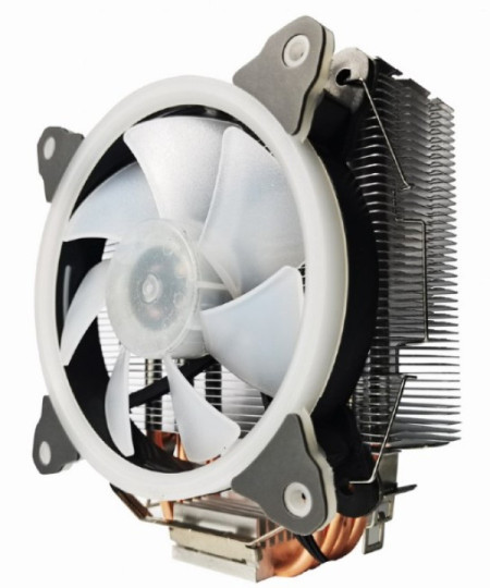 Gembird CPU-HURACAN-ARGB-X130 LED UNI kuler 150W 120mm.Fan +/-1600rpm 26dBa LGA 775/115x/1200/AMD