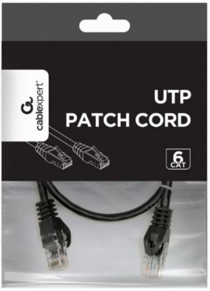 Gembird PP6U-0.5M/BK mrezni kabl, CAT6 UTP patch cord 0.5m black - Img 1