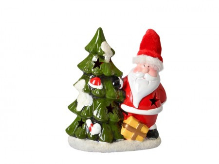 Gifty, novogodšnja dekoracija, Deda Mraz sa jelkom, miks ( 760145 ) - Img 1